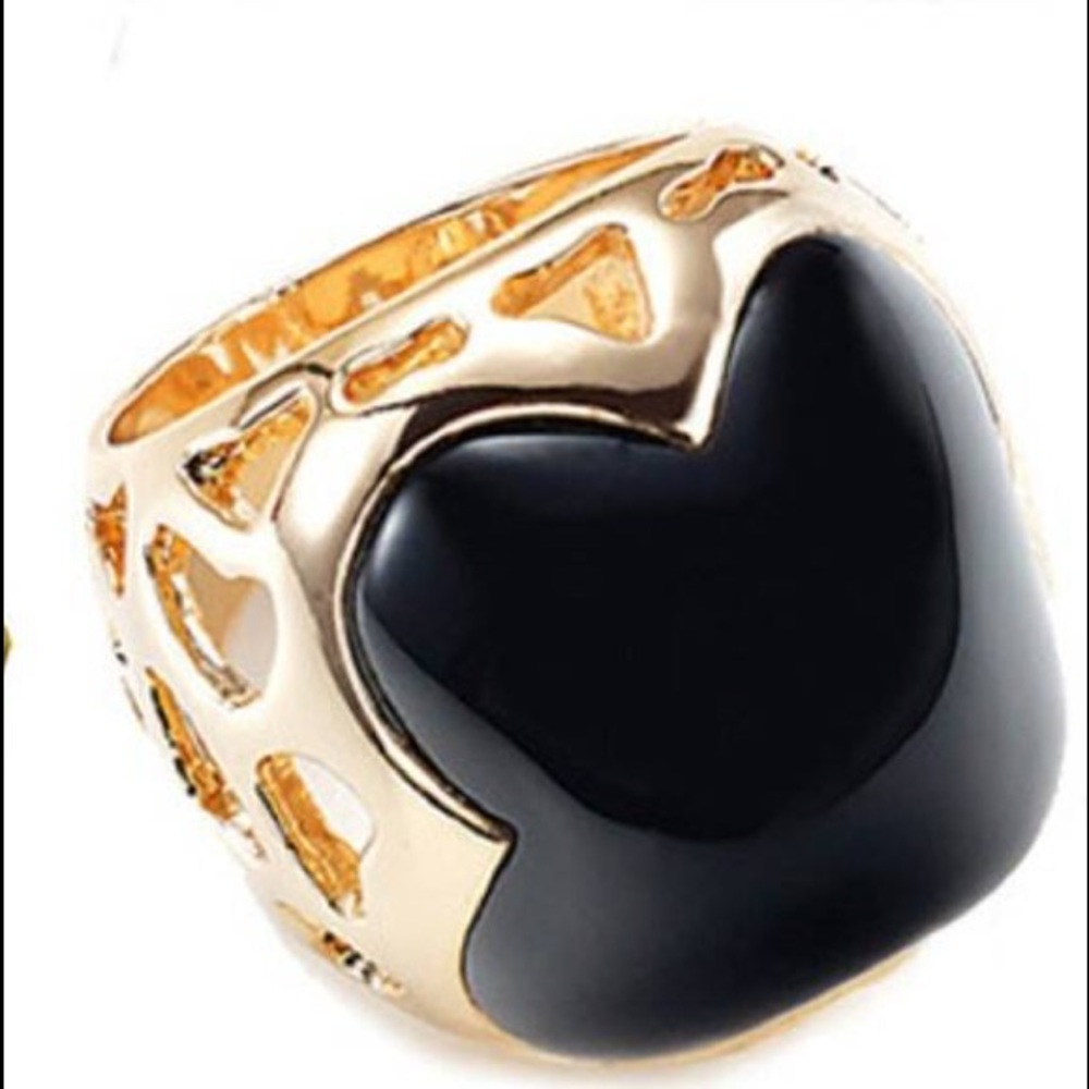 Park Lane Black & Gold Ring